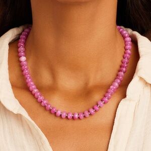 Gorjana Palma Necklace Pink Quartz New